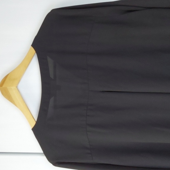 Rock & Republic Black Semi Sheer Chiffon Top Bell sleeves Flowy Neutral Sz.XL - Picture 6 of 9